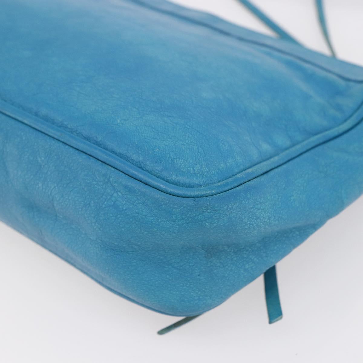 BALENCIAGA The Shoulder Shoulder Bag Leather Blue 138226 Auth 149200