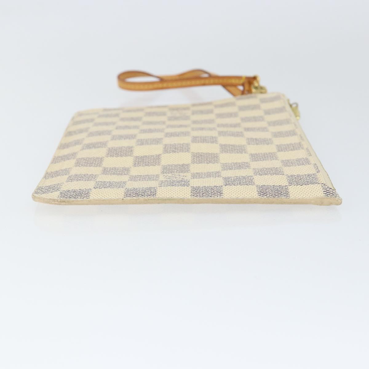 LOUIS VUITTON Damier Azur Neverfull MM Pouch LV Auth 149202