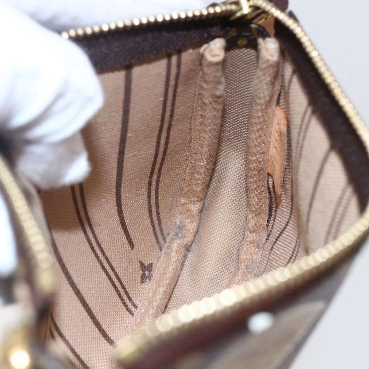 LOUIS VUITTON Monogram patch Mini Pochette Accessoires Pouch M95804 Auth 149210