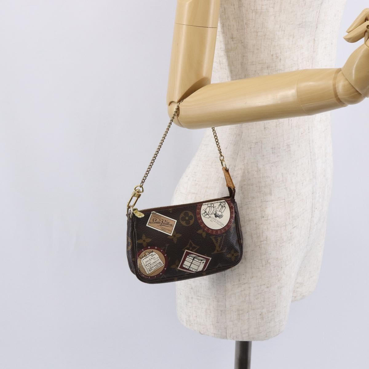LOUIS VUITTON Monogram patch Mini Pochette Accessoires Pouch M95804 Auth 149210