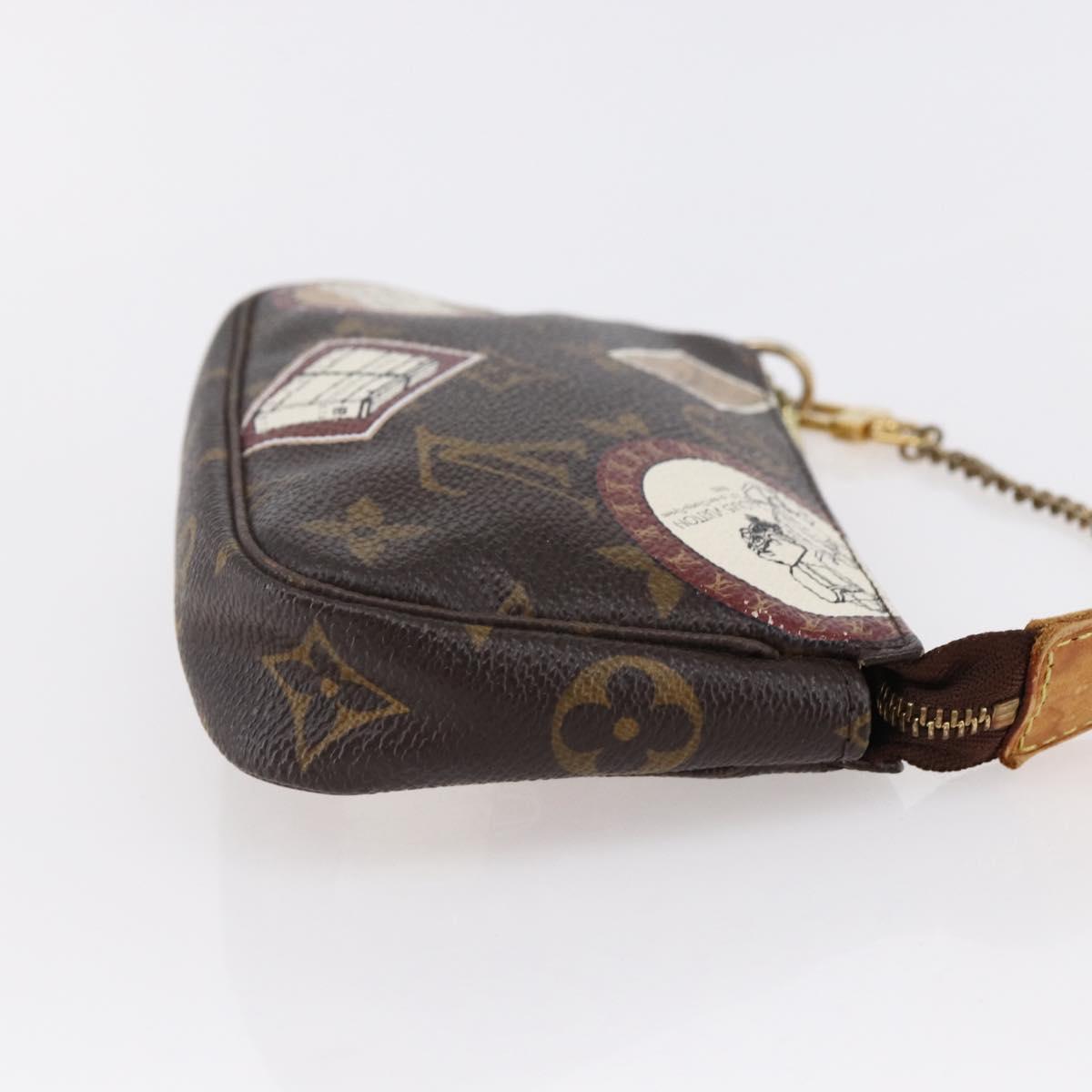 LOUIS VUITTON Monogram patch Mini Pochette Accessoires Pouch M95804 Auth 149210
