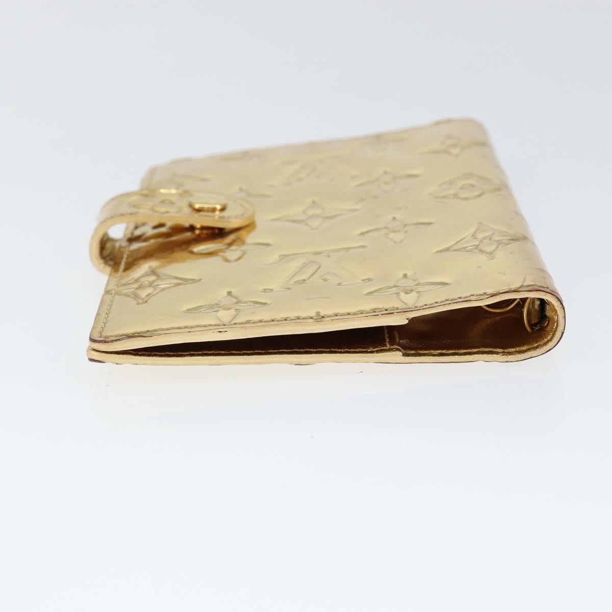 LOUIS VUITTON Miroir Agenda PM Day Planner Cover Gold R20962 LV Auth 149214