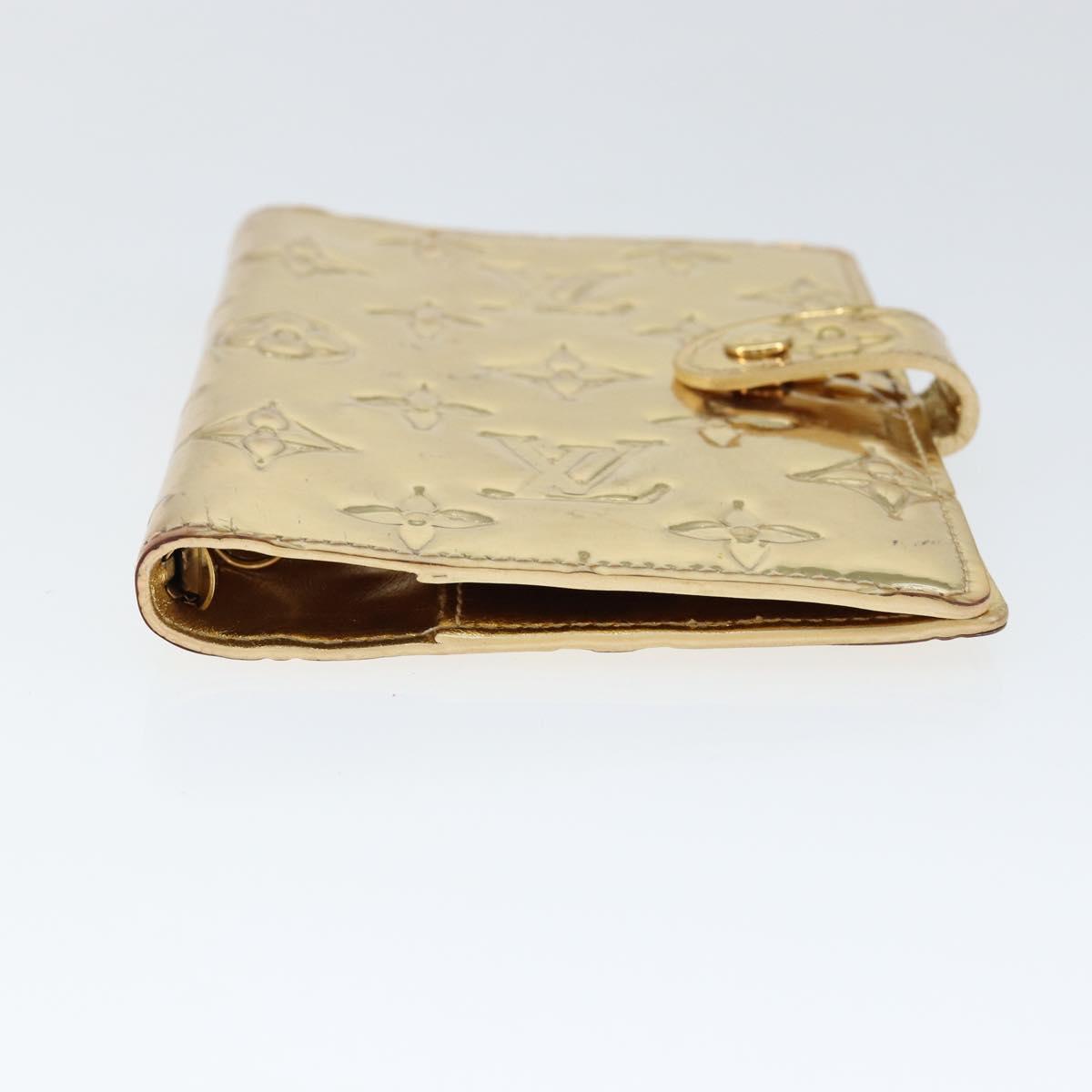 LOUIS VUITTON Miroir Agenda PM Day Planner Cover Gold R20962 LV Auth 149214