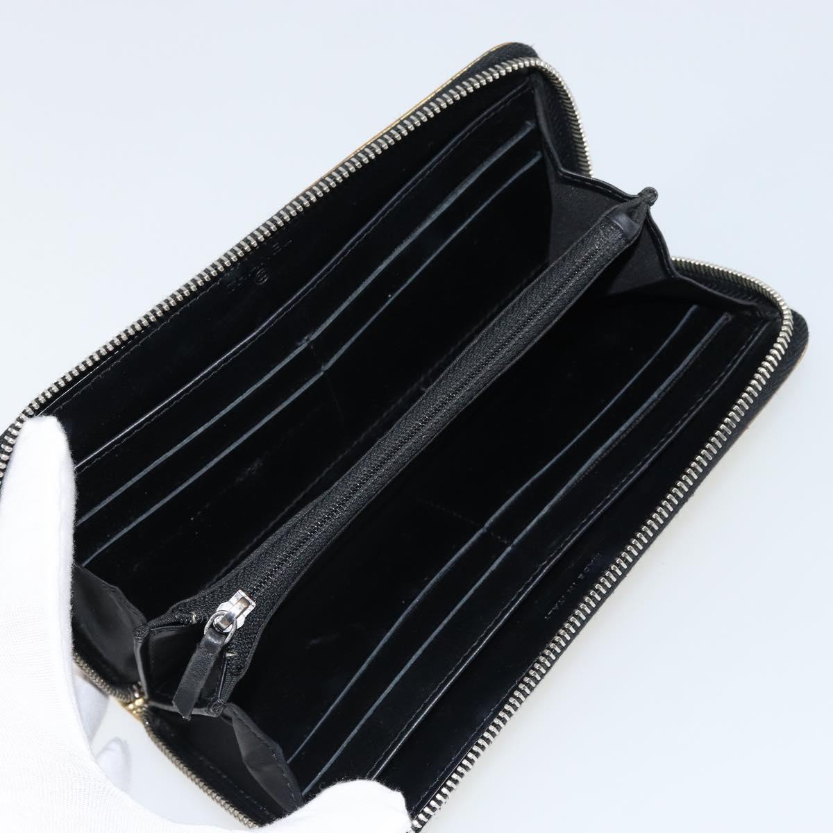 CHANEL Long Wallet Leather Gold Silver CC Auth 149215