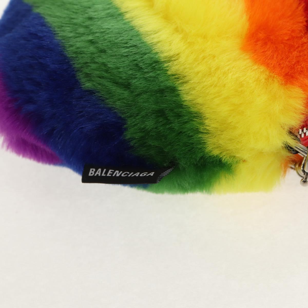 BALENCIAGA Shoulder Bag Fur Rainbow 677903 Auth 149218SM