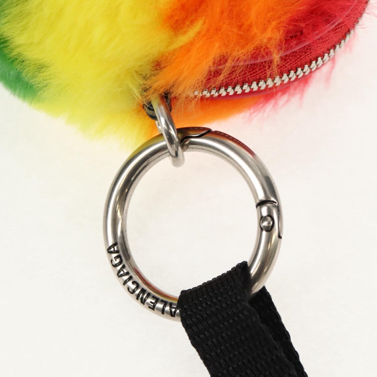 BALENCIAGA Shoulder Bag Fur Rainbow 677903 Auth 149218SM
