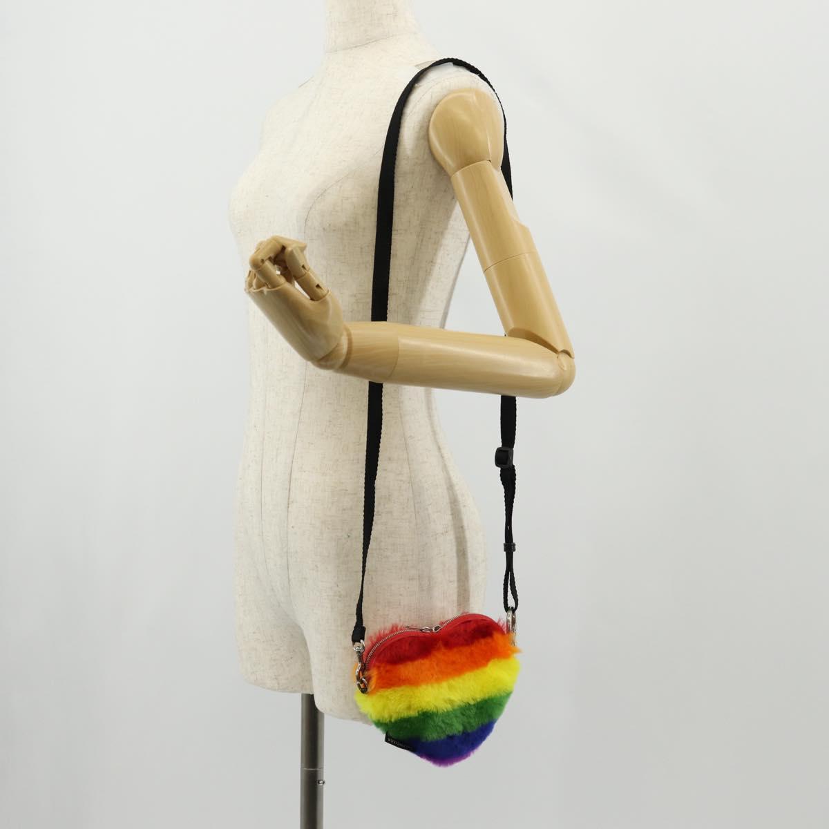 BALENCIAGA Shoulder Bag Fur Rainbow 677903 Auth 149218SM