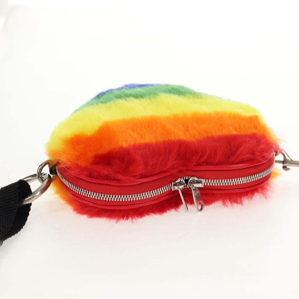 BALENCIAGA Shoulder Bag Fur Rainbow 677903 Auth 149218SM
