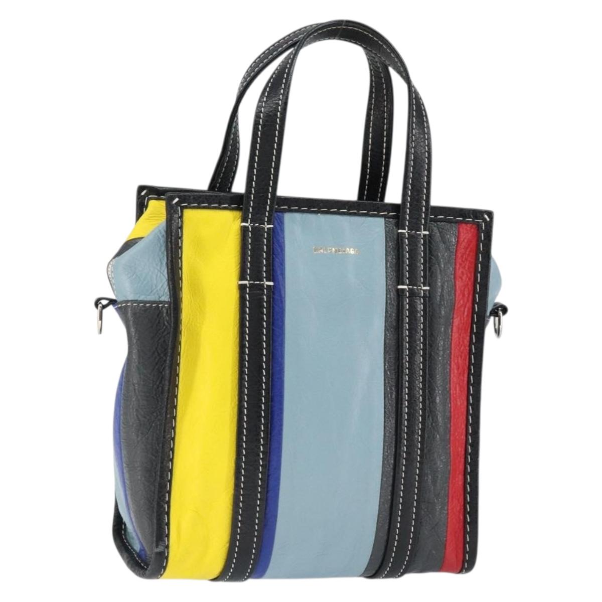 BALENCIAGA Bazaar Shopper XS Bag Leather 2way Multicolor 513989 Auth 149219