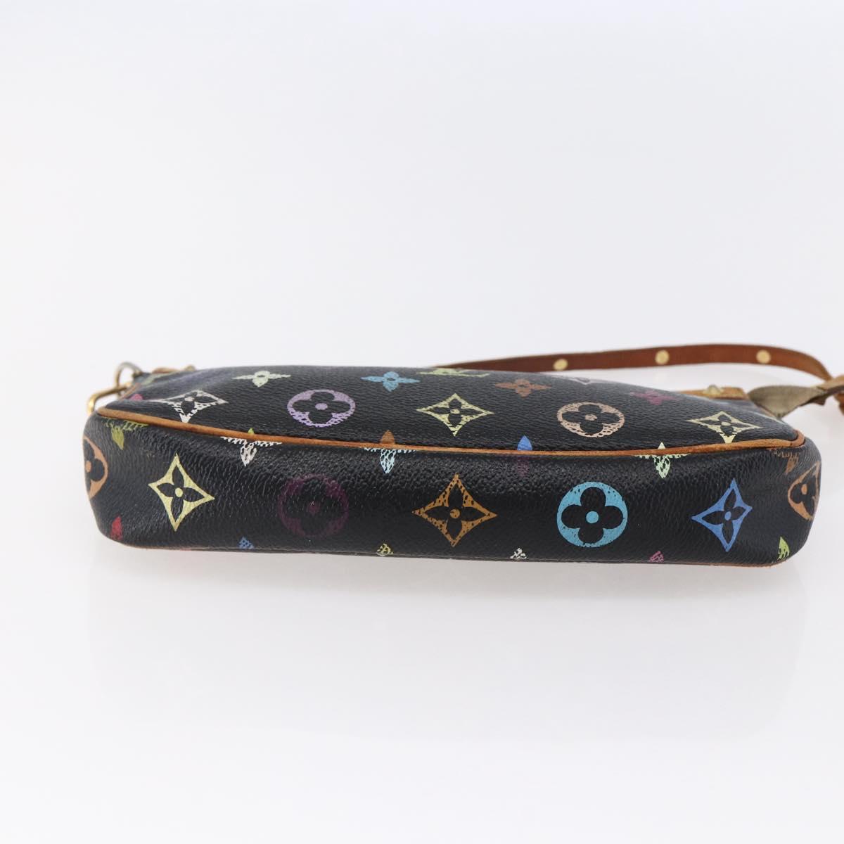 LOUIS VUITTON Multicolor Pochette Accessoires Pouch Black M92648 LV Auth 149228
