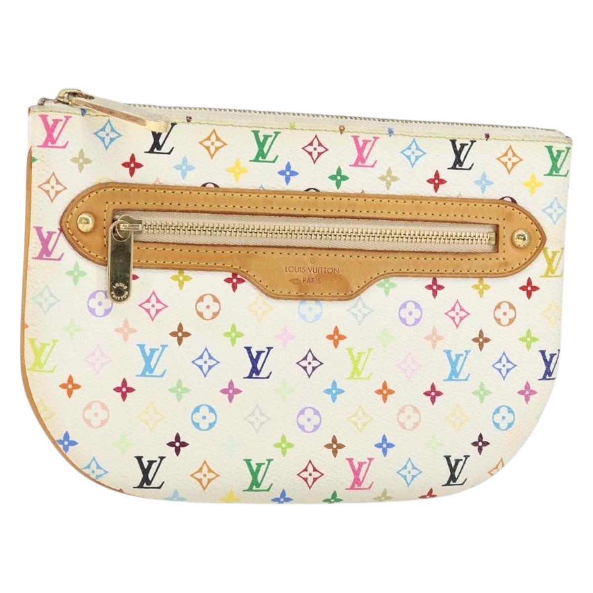 LOUIS VUITTON Monogram Multicolor Pochette GM Pouch White M60027 LV Auth 149229