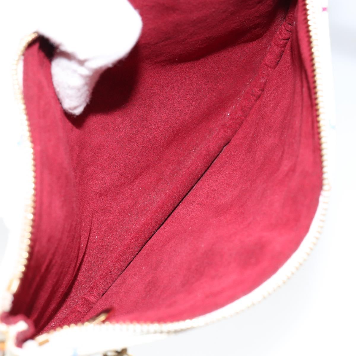 LOUIS VUITTON Monogram Multicolor Pochette GM Pouch White M60027 LV Auth 149229