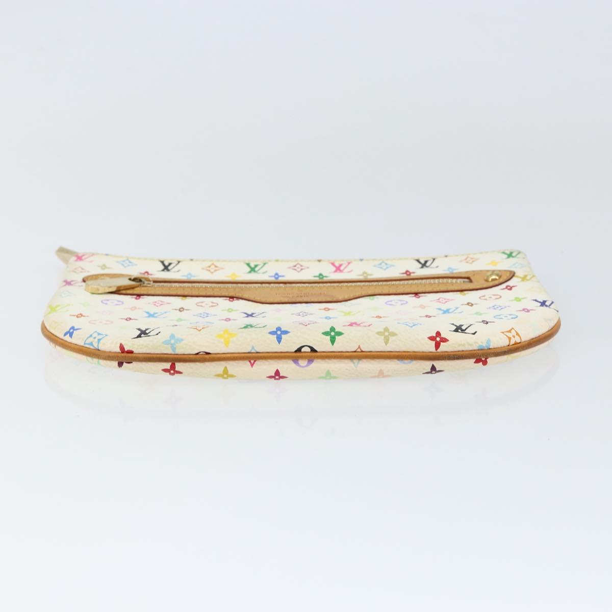 LOUIS VUITTON Monogram Multicolor Pochette GM Pouch White M60027 LV Auth 149229