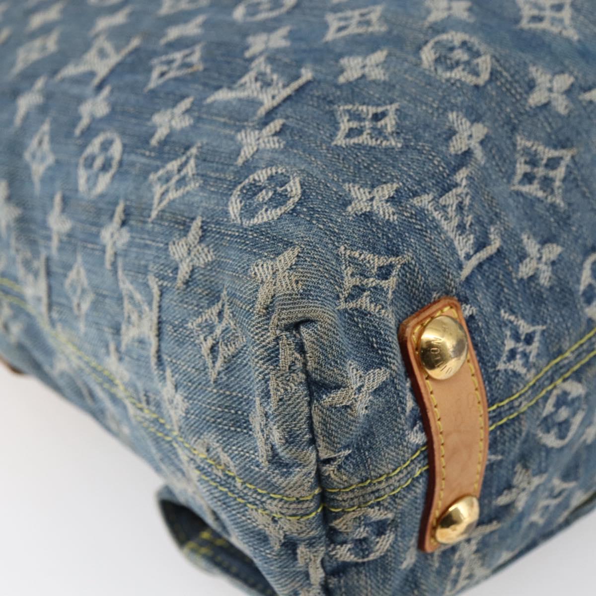 LOUIS VUITTON Monogram Denim Buggy GM Shoulder Bag Blue M95048 LV Auth 149230