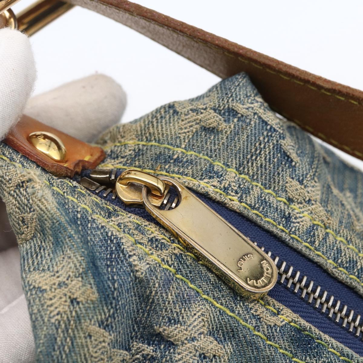 LOUIS VUITTON Monogram Denim Buggy GM Shoulder Bag Blue M95048 LV Auth 149230