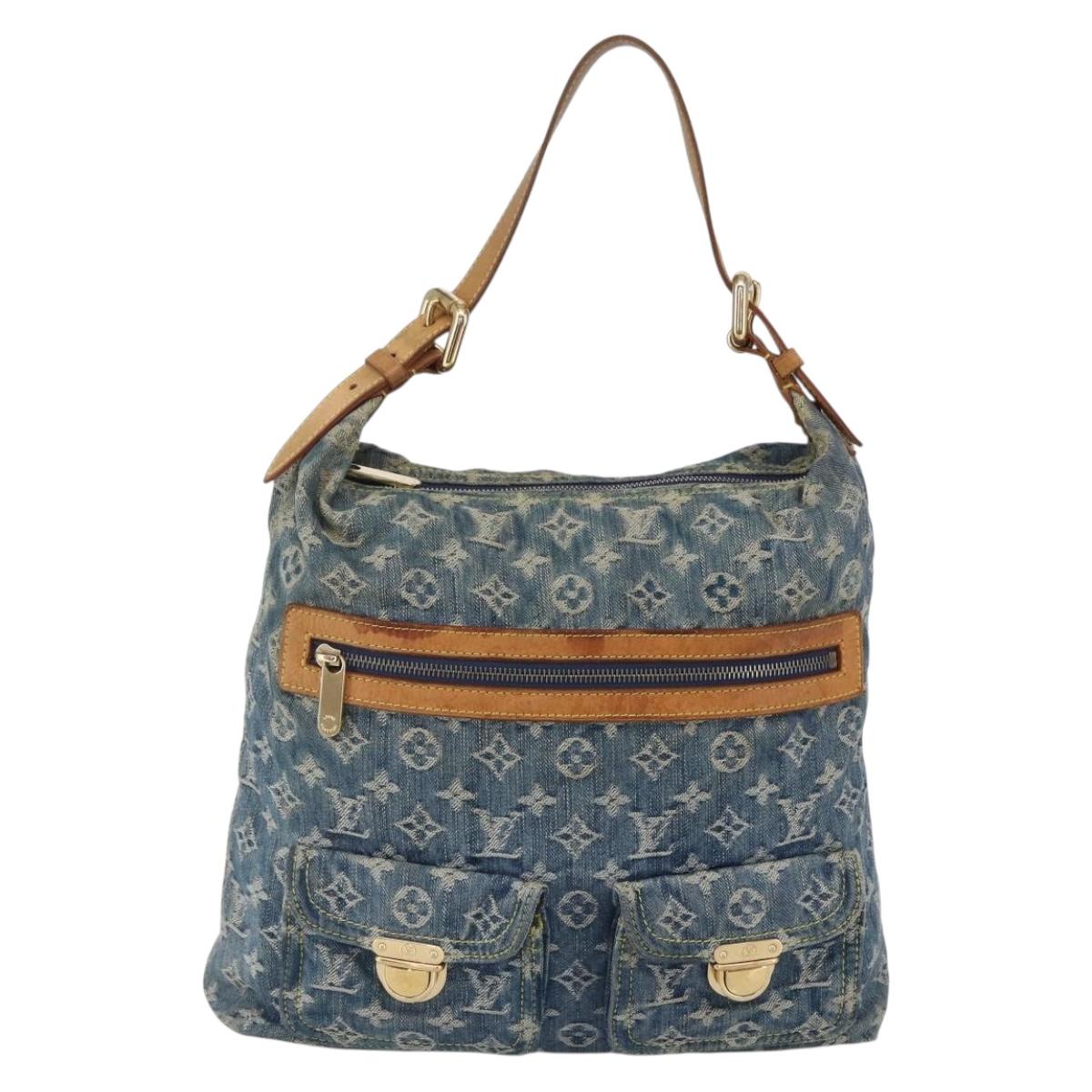 LOUIS VUITTON Monogram Denim Buggy GM Shoulder Bag Blue M95048 LV Auth 149230