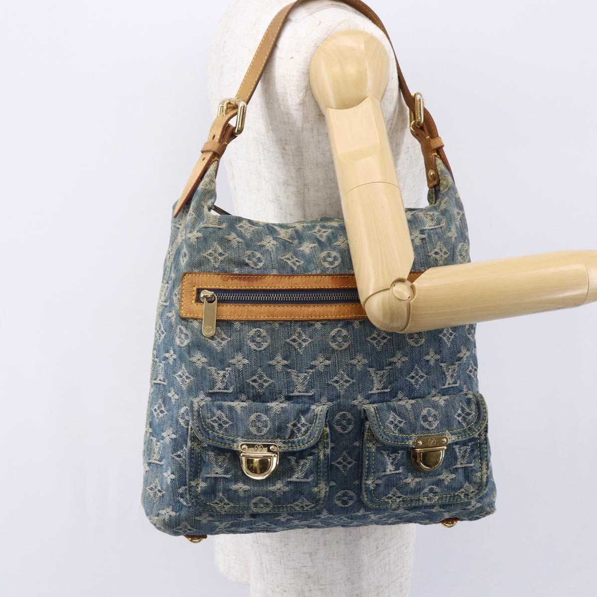 LOUIS VUITTON Monogram Denim Buggy GM Shoulder Bag Blue M95048 LV Auth 149230