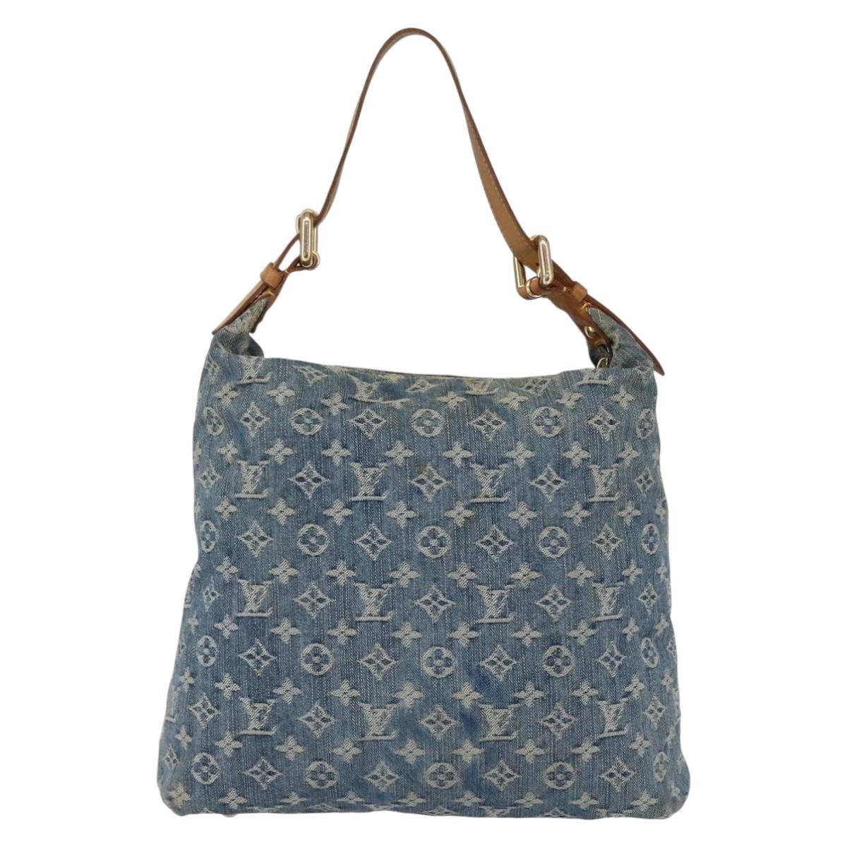 LOUIS VUITTON Monogram Denim Buggy GM Shoulder Bag Blue M95048 LV Auth 149230