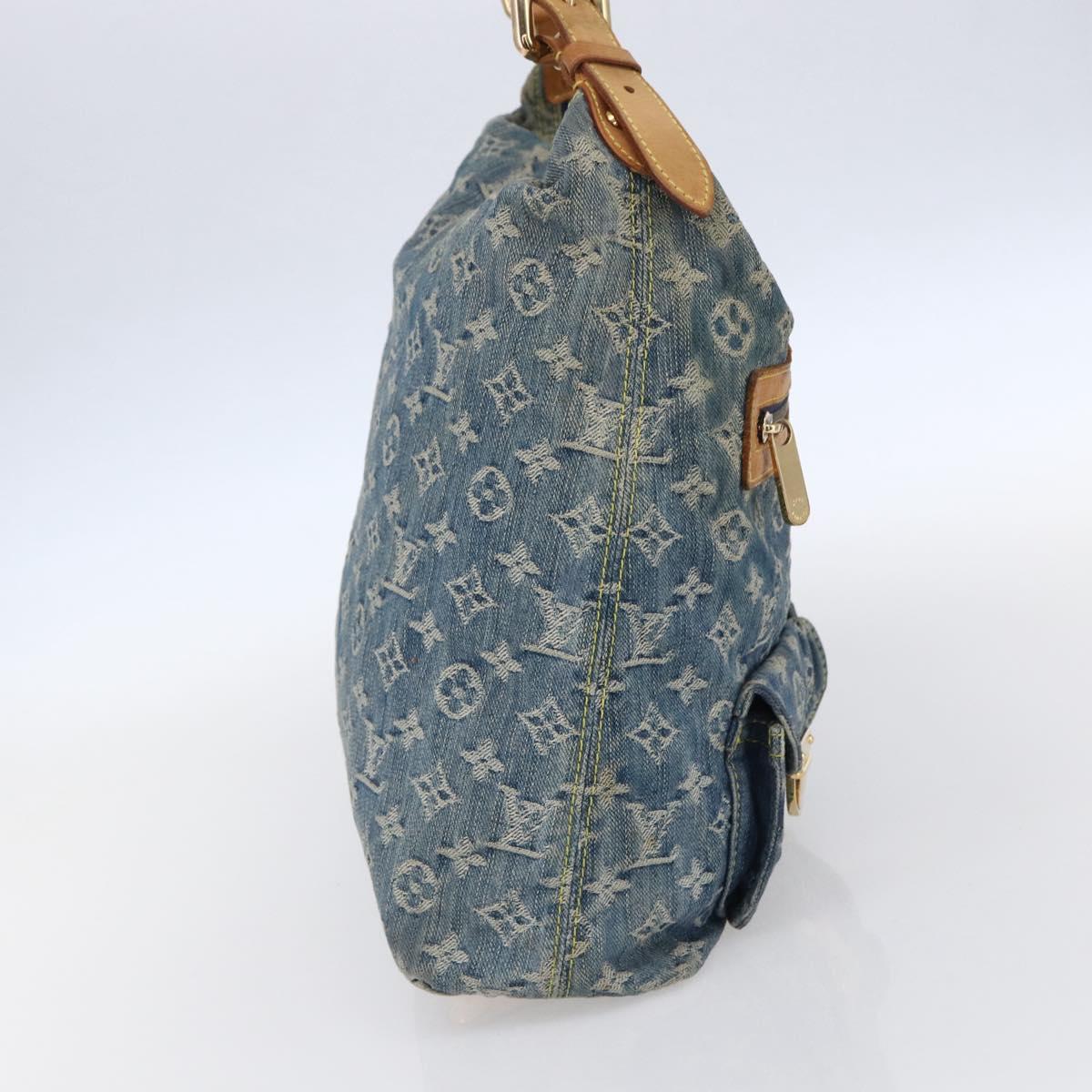 LOUIS VUITTON Monogram Denim Buggy GM Shoulder Bag Blue M95048 LV Auth 149230