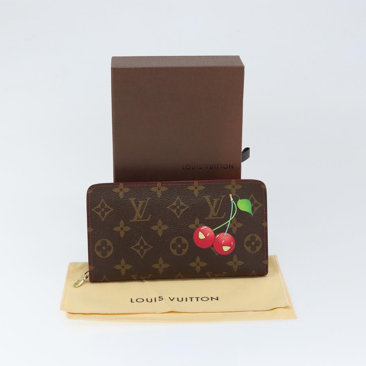 LOUIS VUITTON Monogram Cherry Porte Monnaie Zip Long Wallet M95006 Auth 149232V