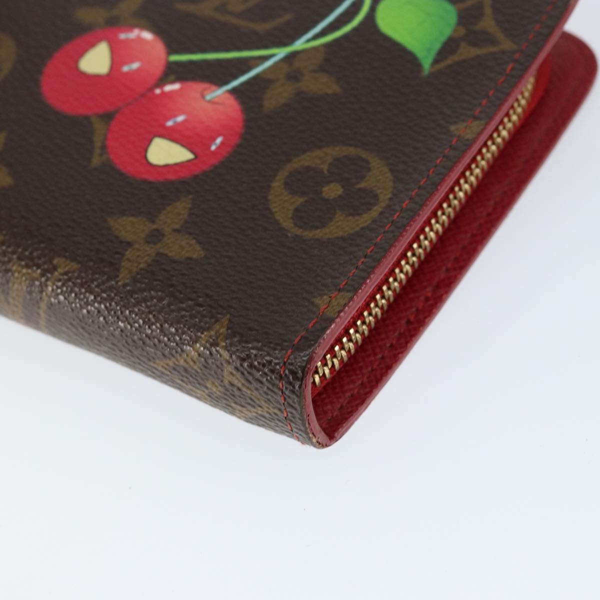 LOUIS VUITTON Monogram Cherry Porte Monnaie Zip Long Wallet M95006 Auth 149232V