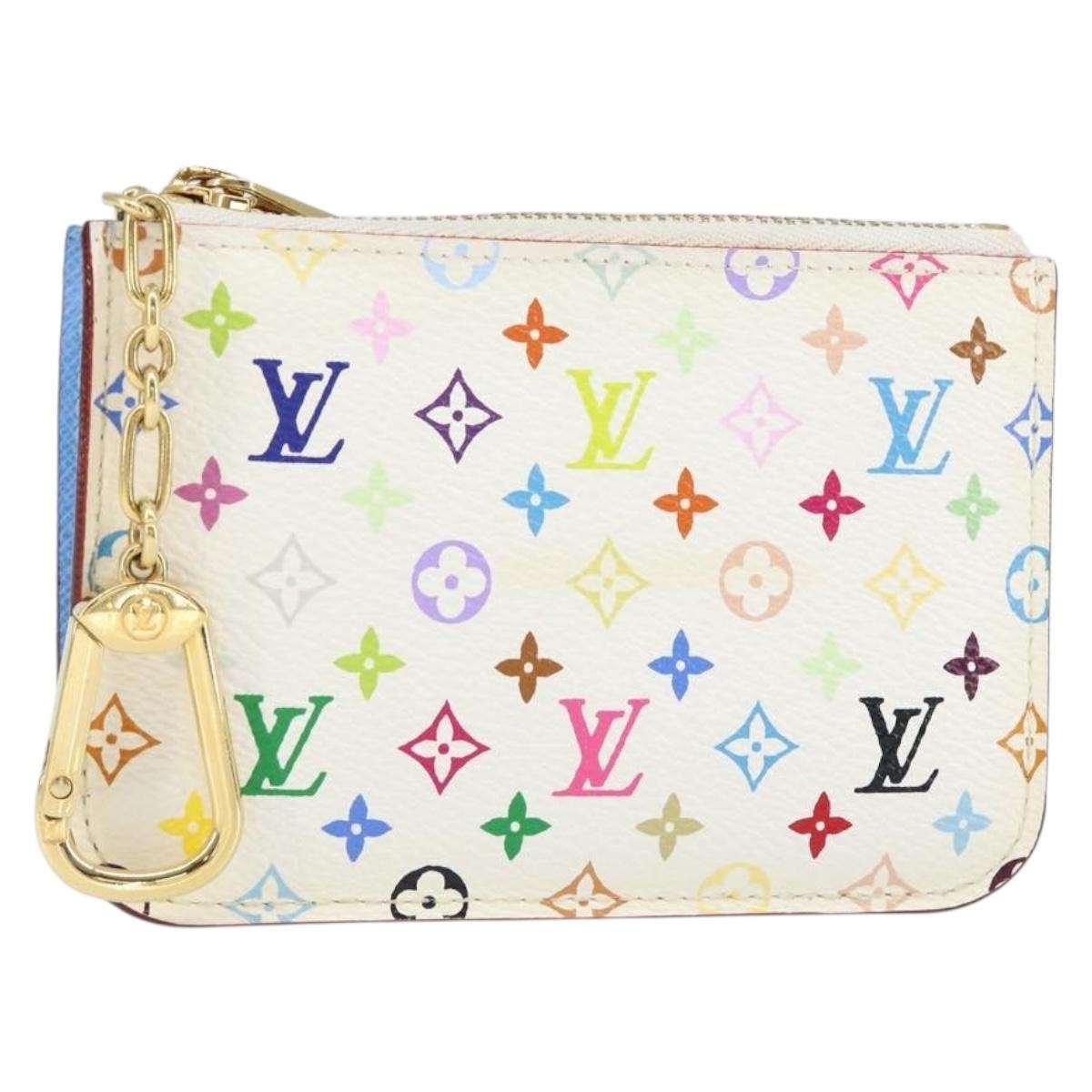 LOUIS VUITTON Multicolor Pochette ClesNM Coin Purse White M93734 LV Auth 149233V