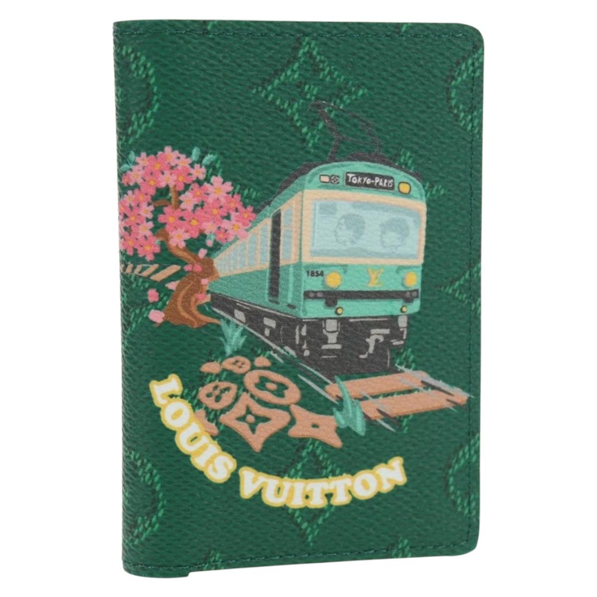 LOUIS VUITTON Monogram Organizer De Poch Card Case Green M25971 Auth 149237SAM
