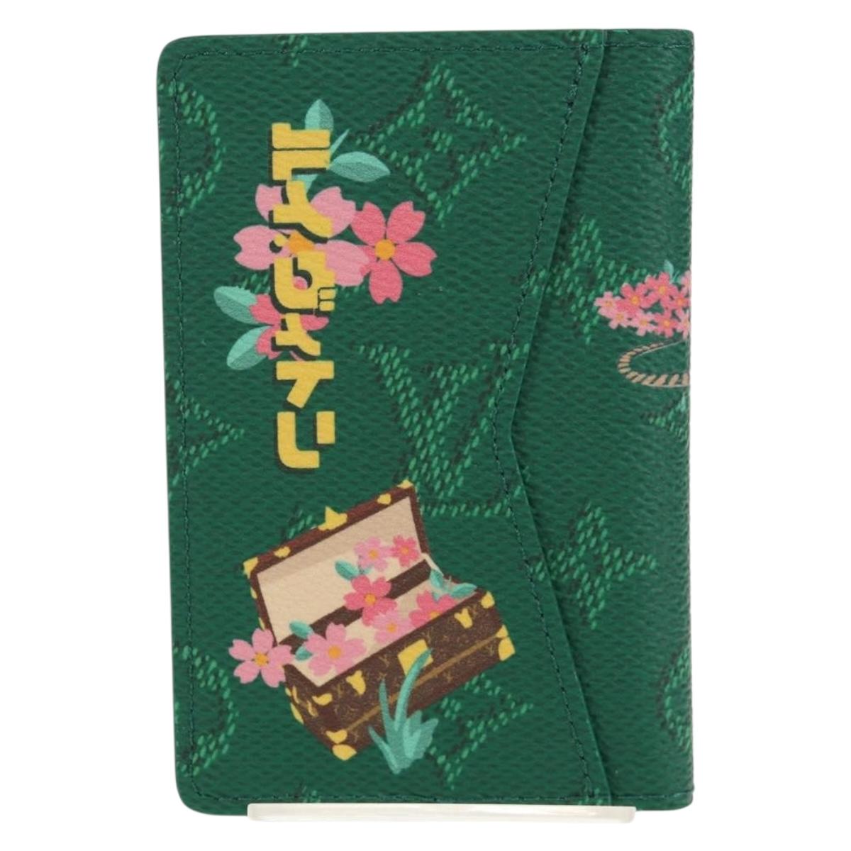 LOUIS VUITTON Monogram Organizer De Poch Card Case Green M25971 Auth 149237SAM