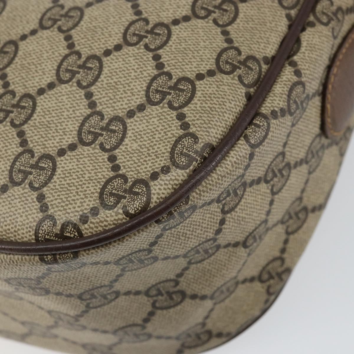 GUCCI GG Supreme Web Sherry Line Bag PVC Beige Gold 89 02 032 Auth 149251