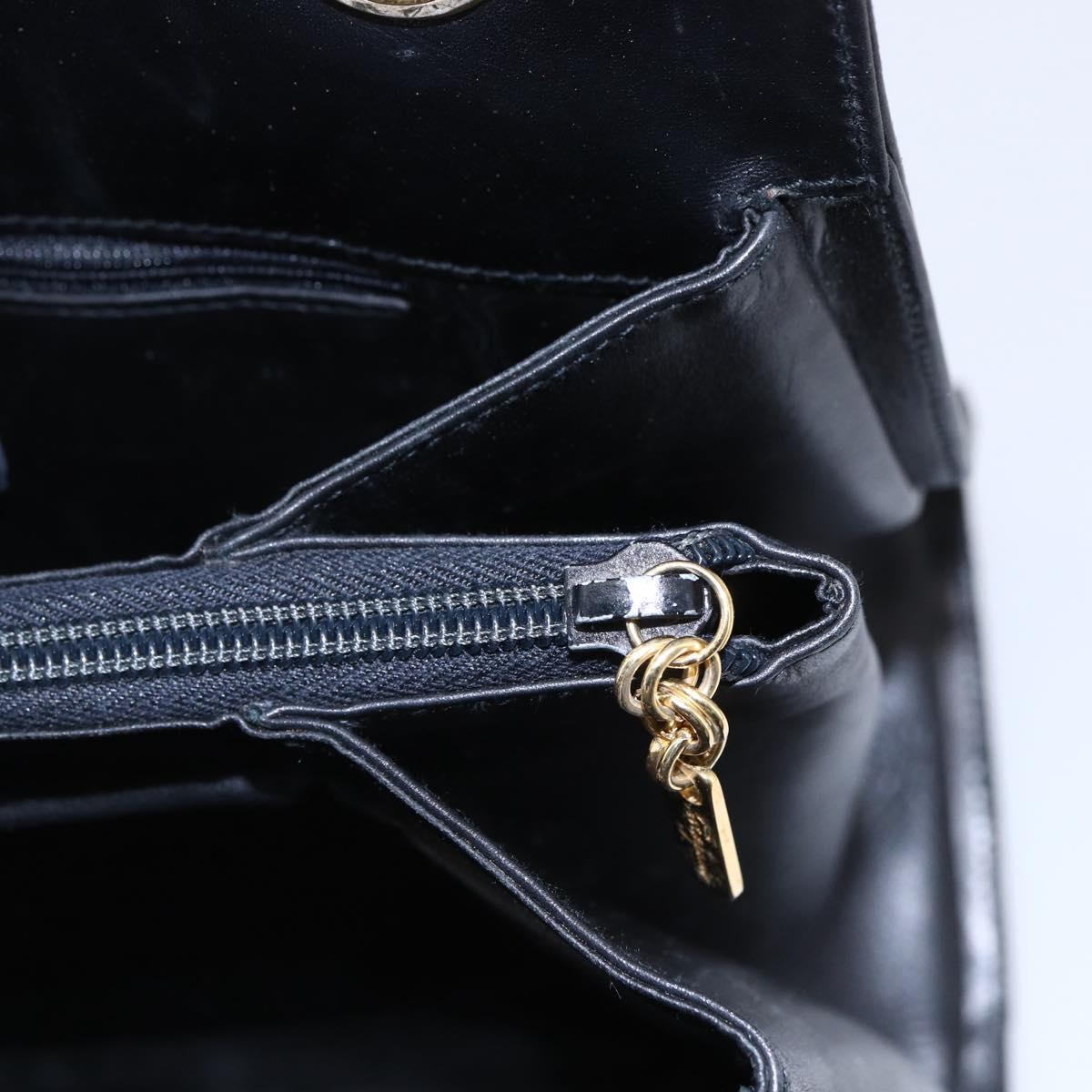 Salvatore Ferragamo Gancini Tote Bag Leather Black Gold Auth 149270