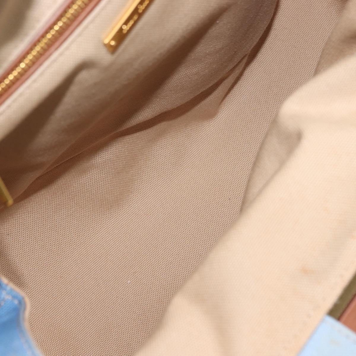 Miu Miu Hand Bag Canvas 2way Green Gold Auth 149273