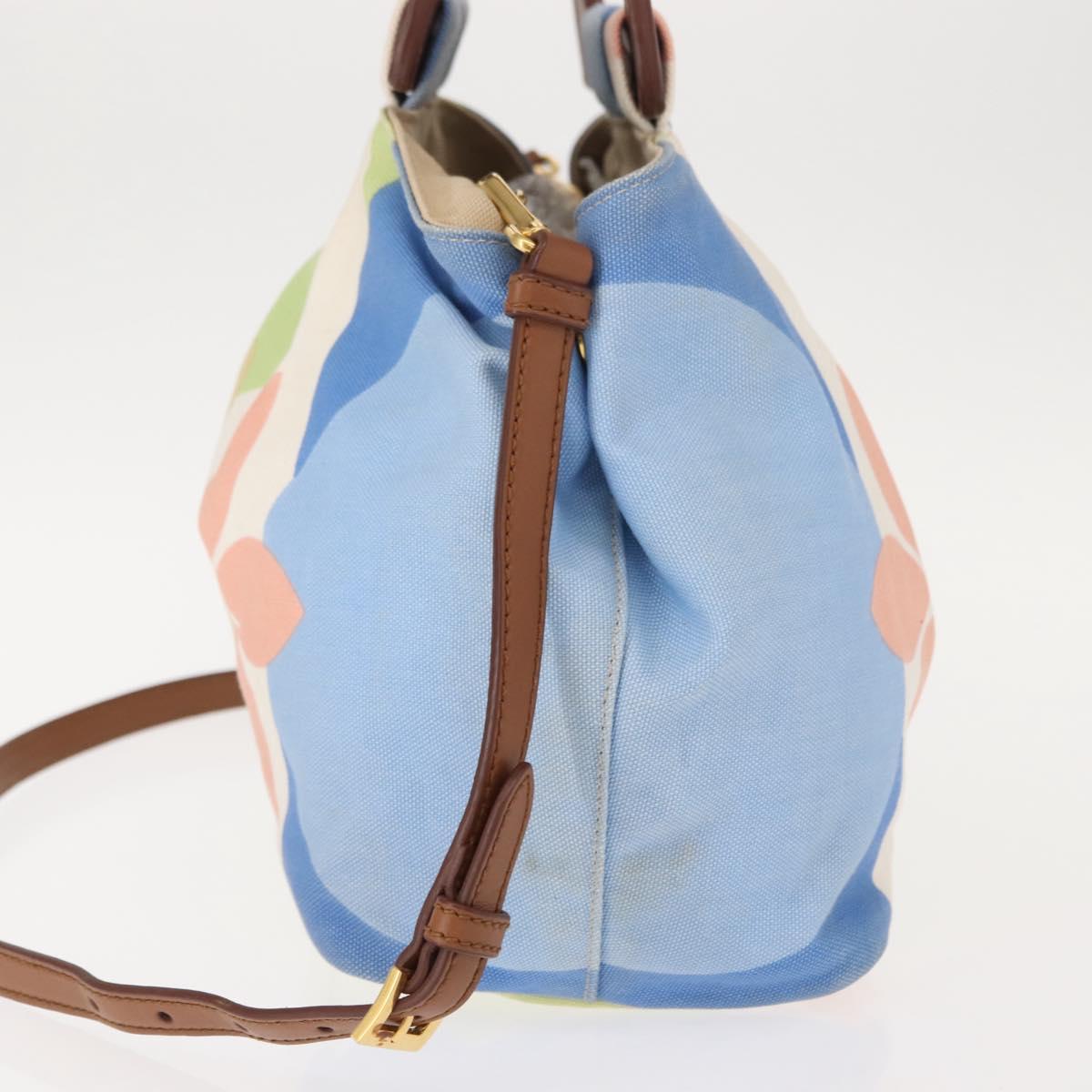 Miu Miu Hand Bag Canvas 2way Green Gold Auth 149273