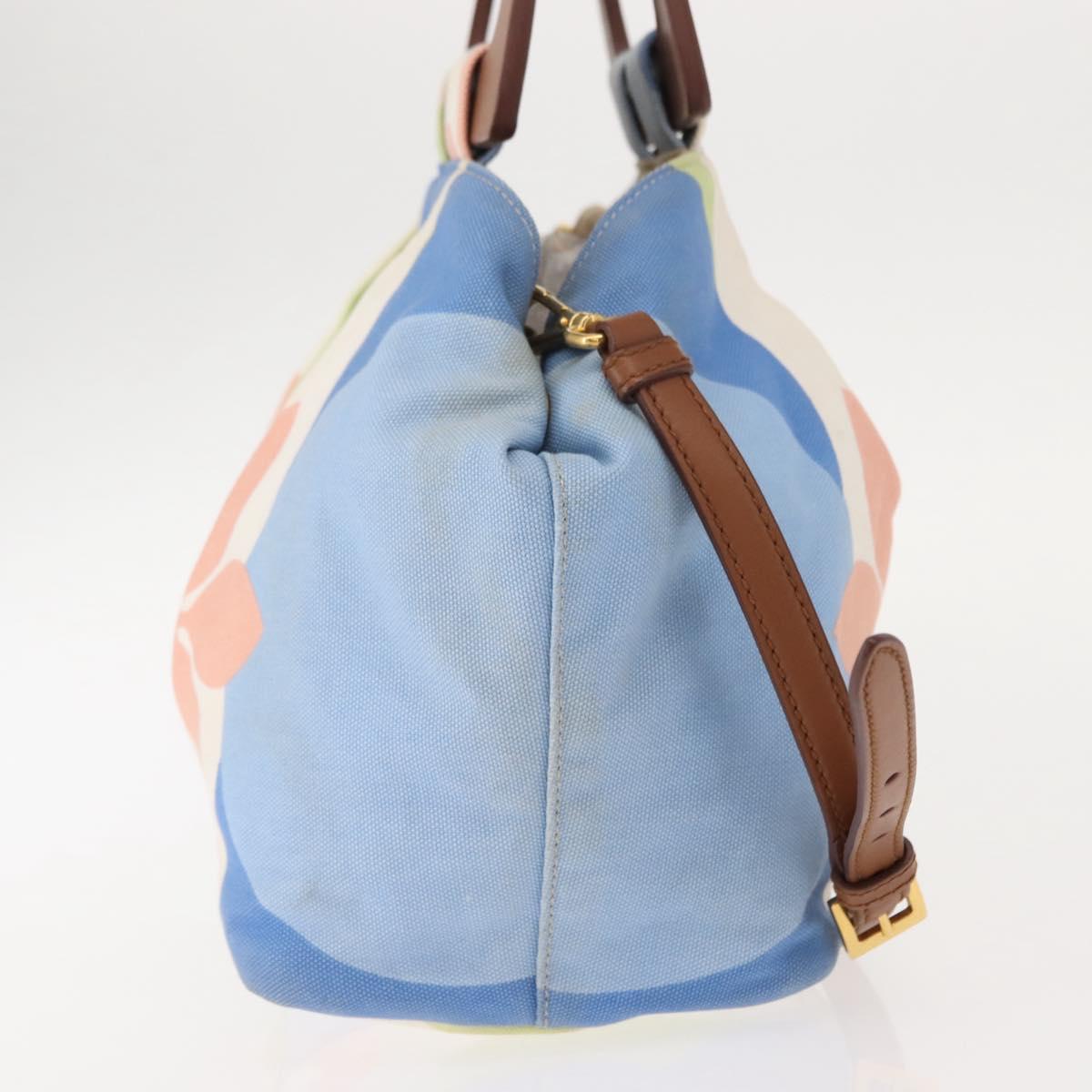 Miu Miu Hand Bag Canvas 2way Green Gold Auth 149273