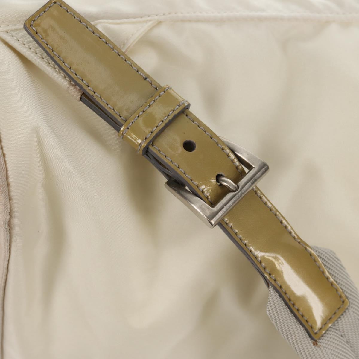 PRADA Backpack Nylon White Silver Auth 149274