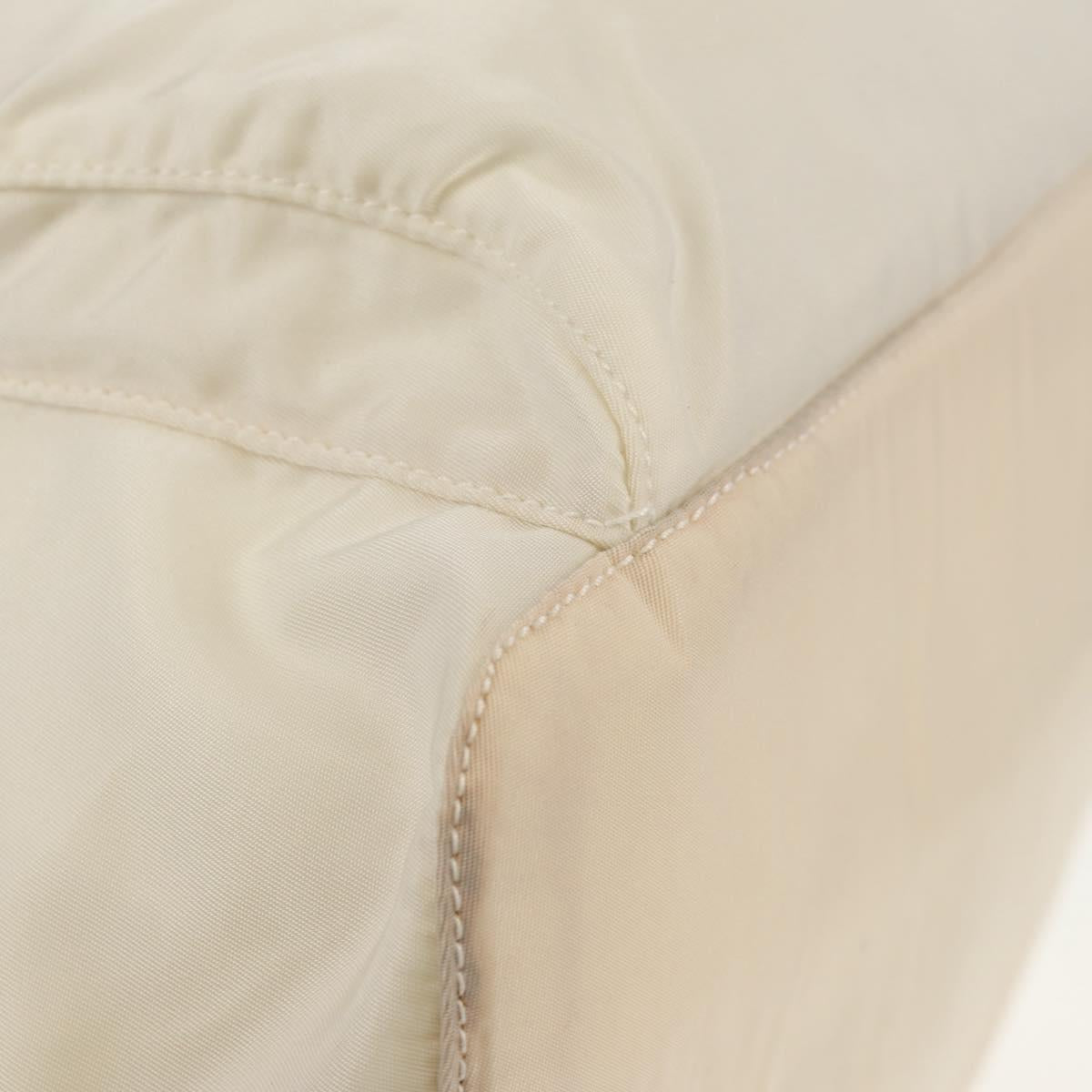 PRADA Backpack Nylon White Silver Auth 149274