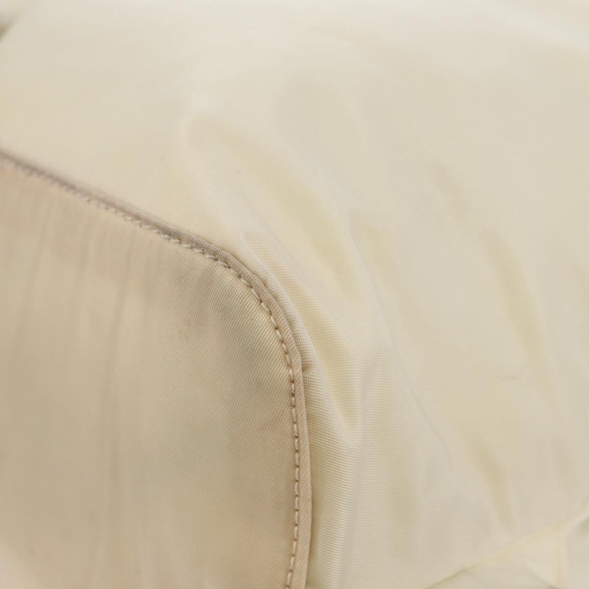 PRADA Backpack Nylon White Silver Auth 149274