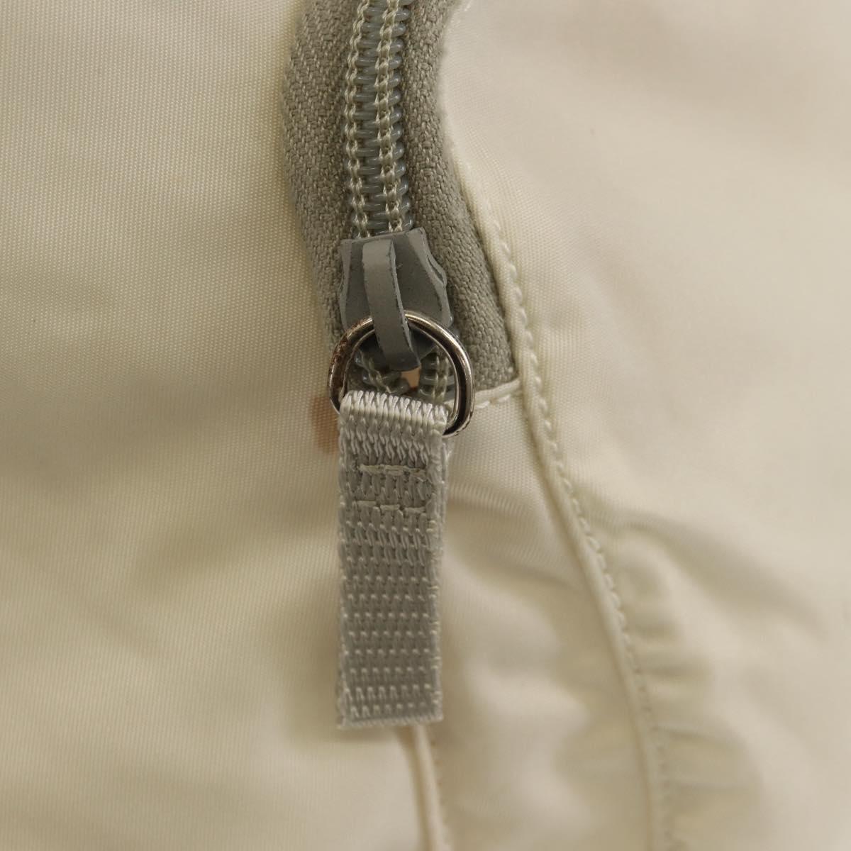 PRADA Backpack Nylon White Silver Auth 149274