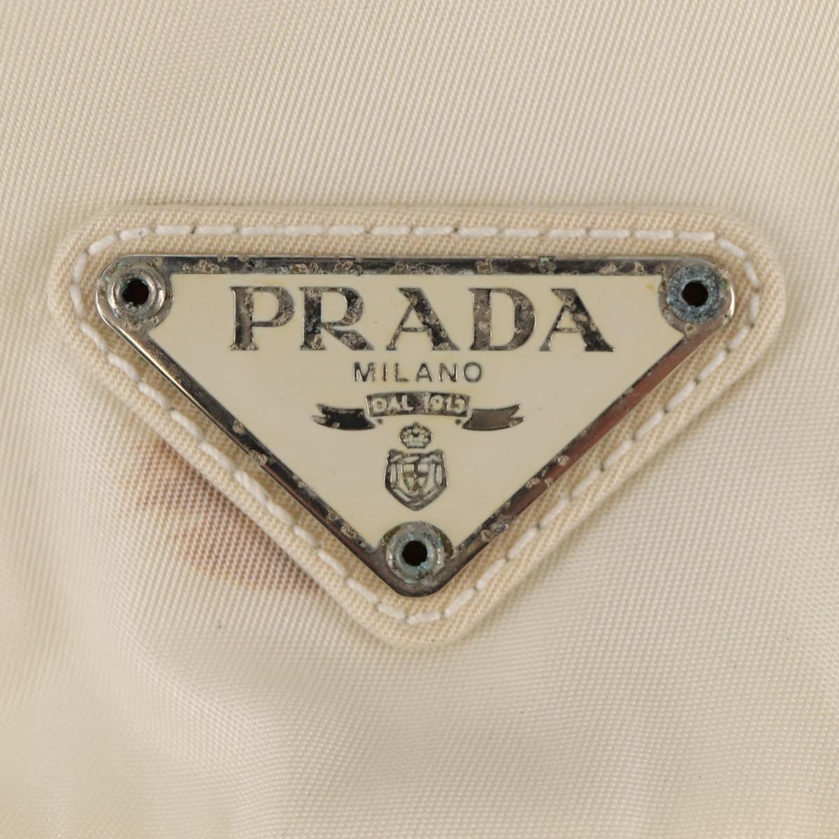 PRADA Backpack Nylon White Silver Auth 149274