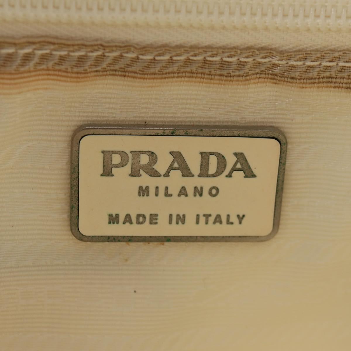 PRADA Backpack Nylon White Silver Auth 149274