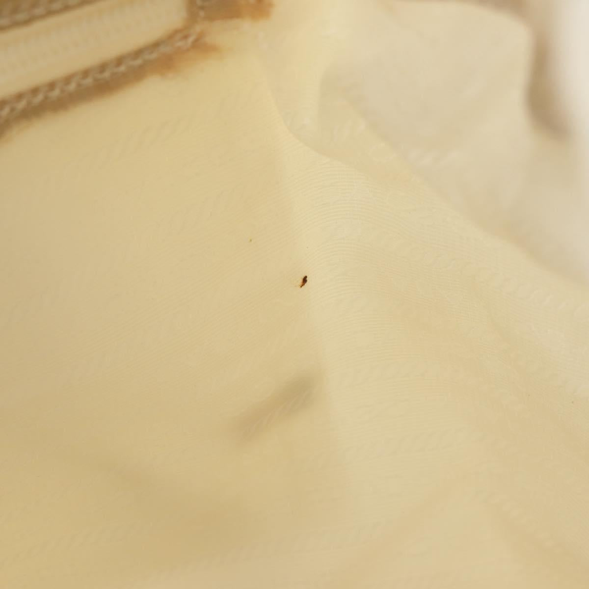 PRADA Backpack Nylon White Silver Auth 149274