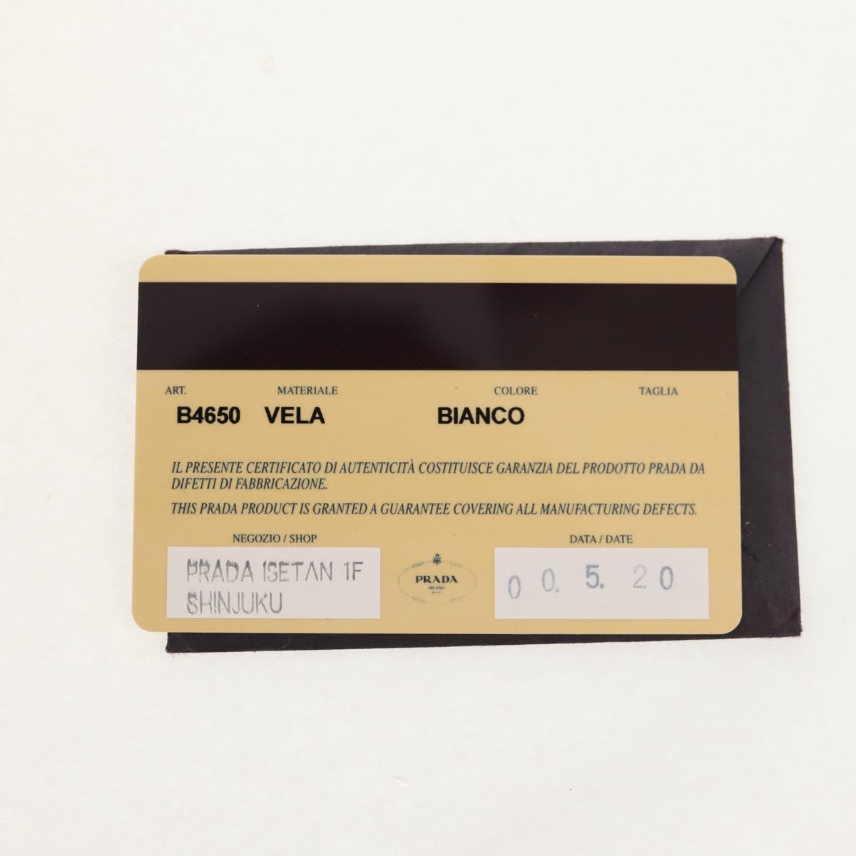 PRADA Backpack Nylon White Silver Auth 149274