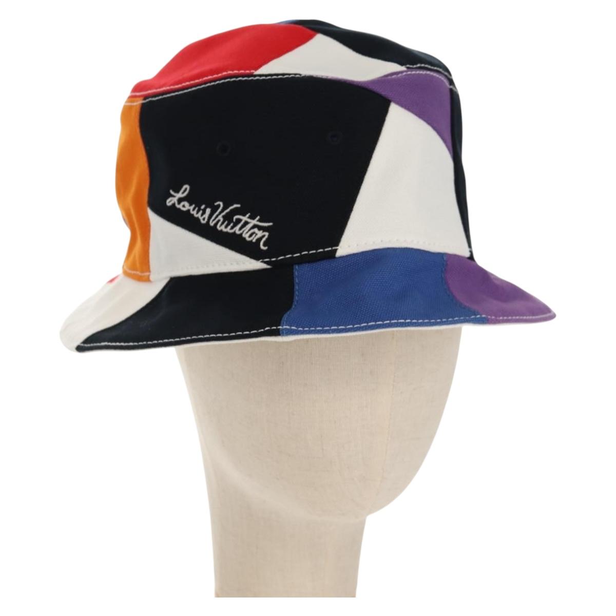 LOUIS VUITTON Bone Color Panel Hat Canvas Multicolor MP2736 LV Auth 149292M