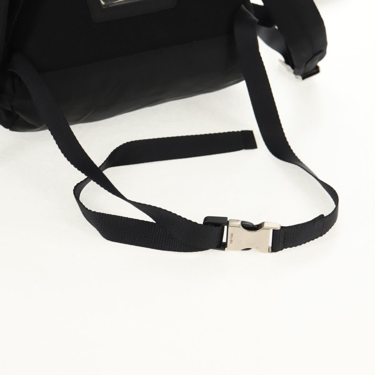 PRADA Backpack Nylon Black Silver Auth 149300V