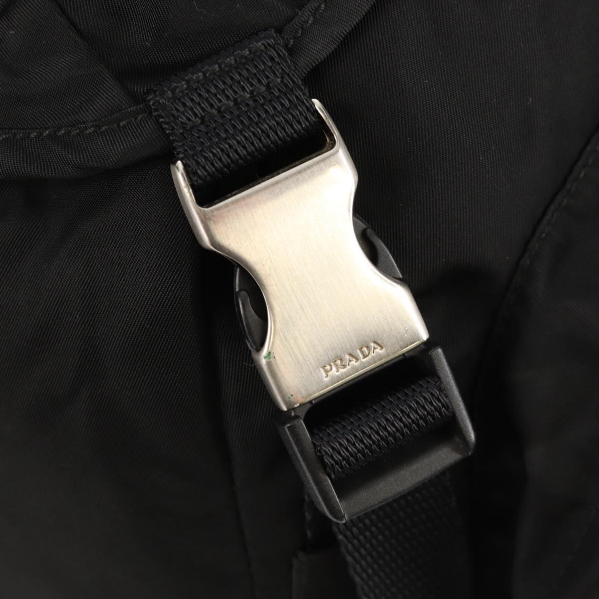 PRADA Backpack Nylon Black Silver Auth 149300V