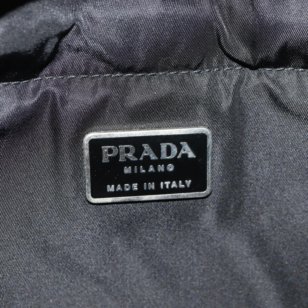 PRADA Backpack Nylon Black Silver Auth 149300V