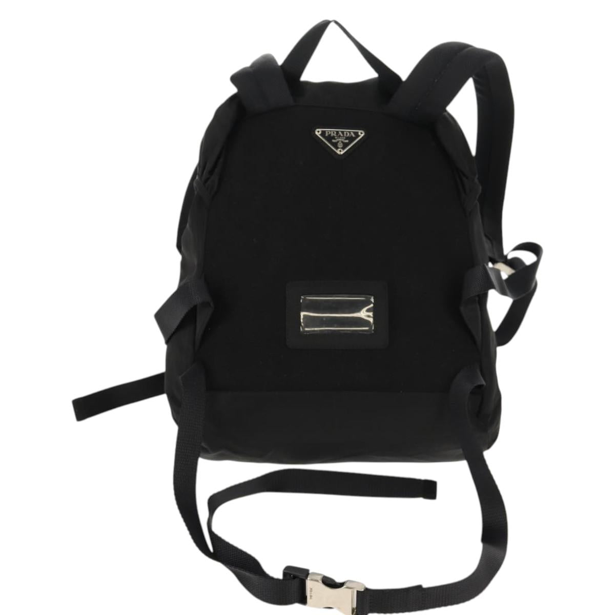 PRADA Backpack Nylon Black Silver Auth 149300V
