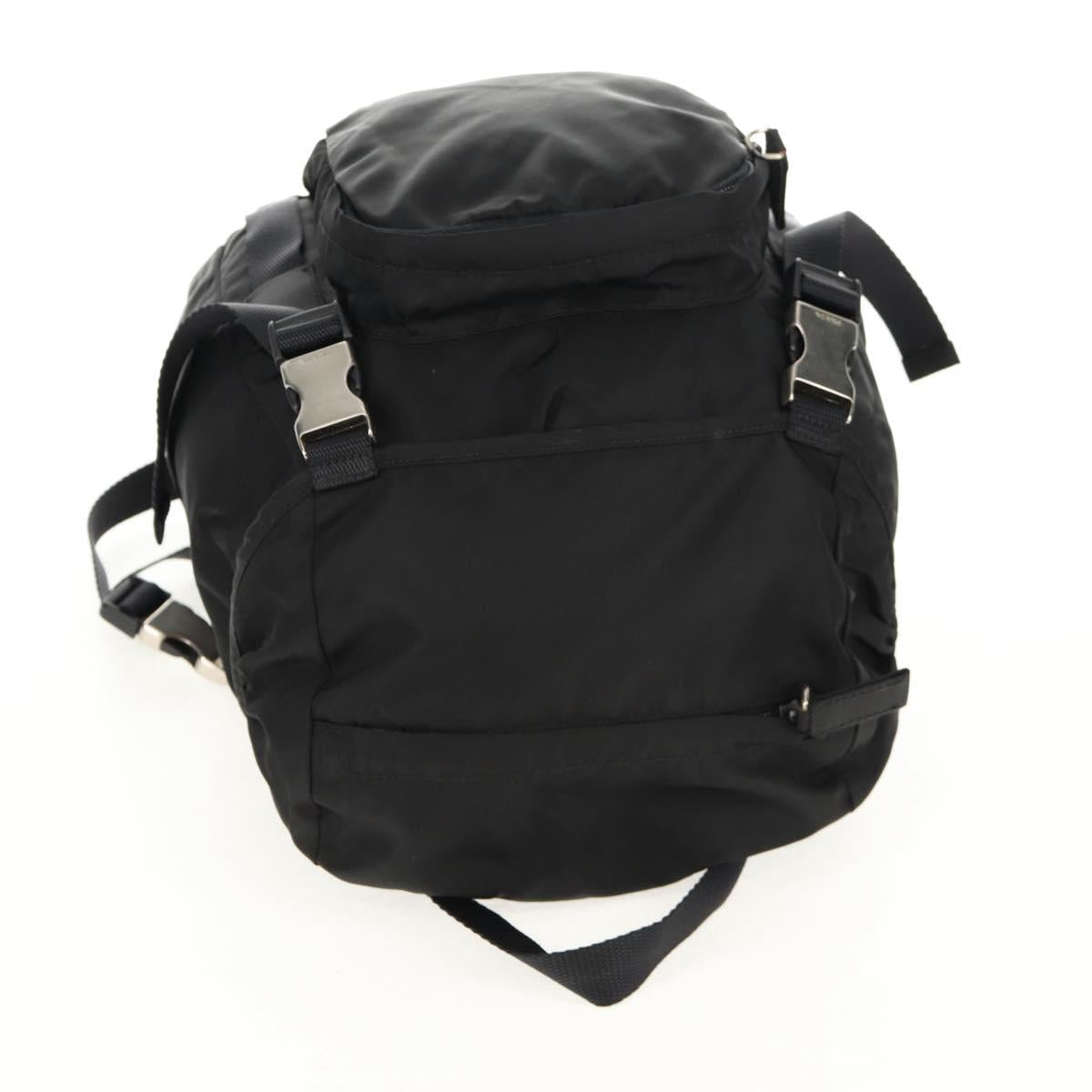 PRADA Backpack Nylon Black Silver Auth 149300V