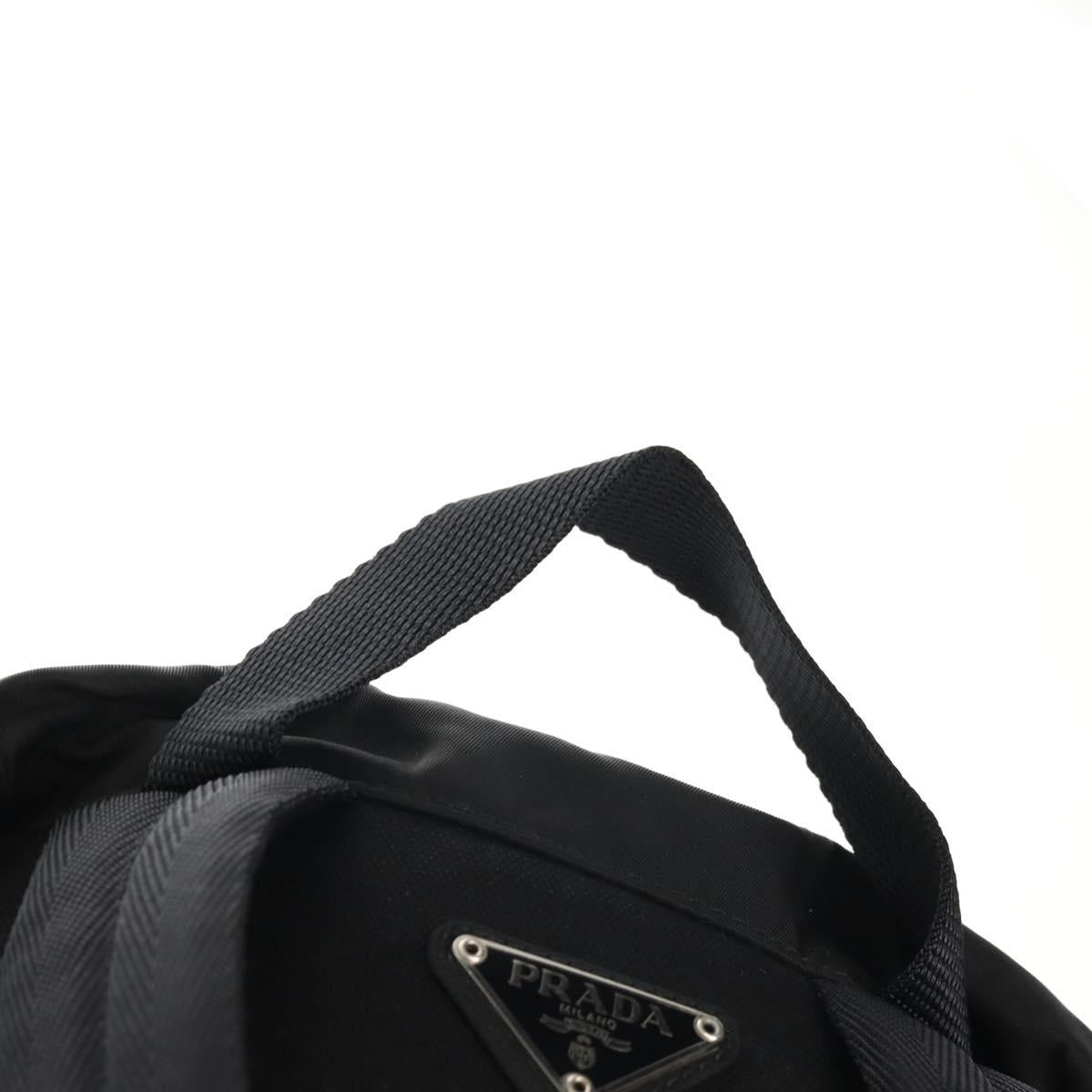 PRADA Backpack Nylon Black Silver Auth 149300V