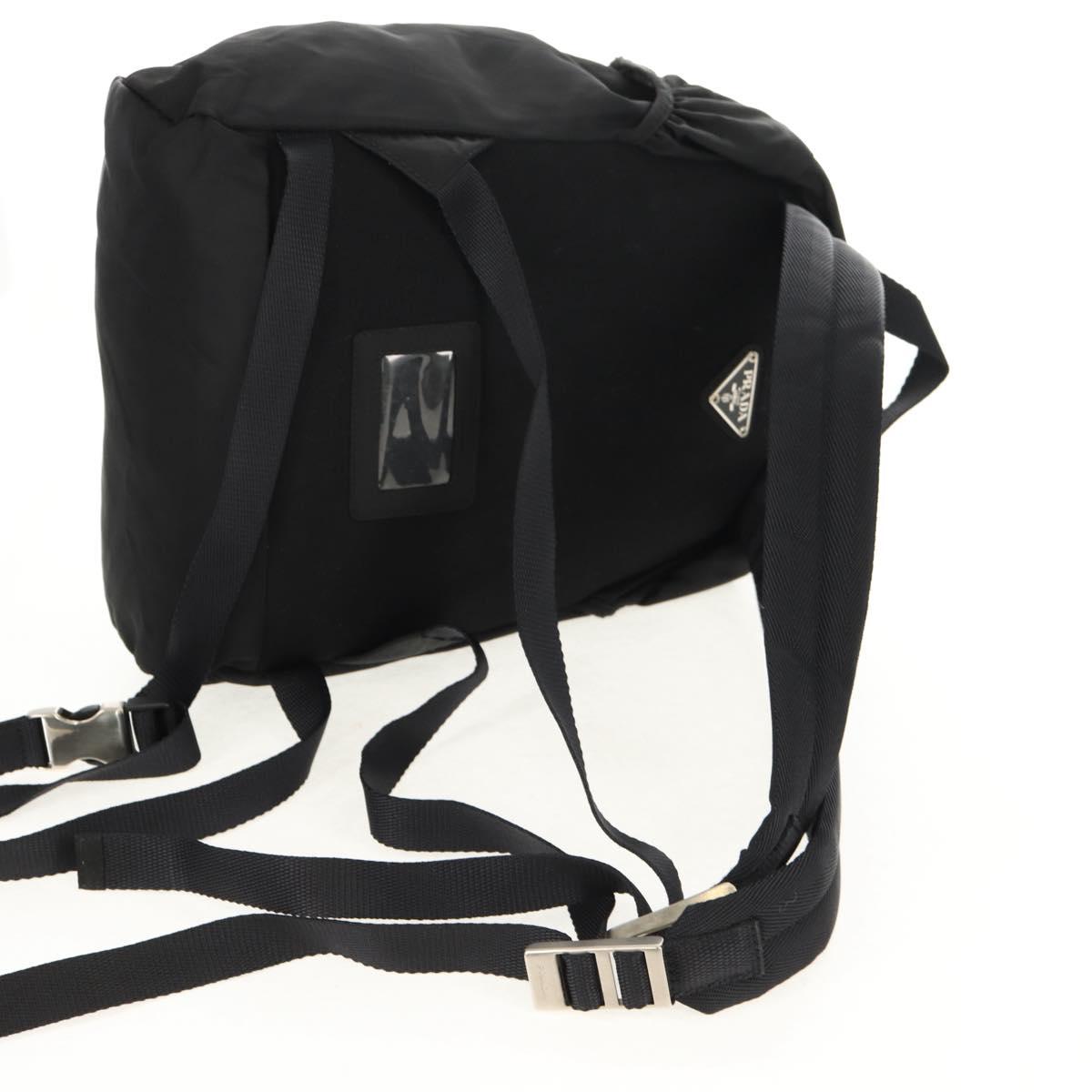 PRADA Backpack Nylon Black Silver Auth 149300V