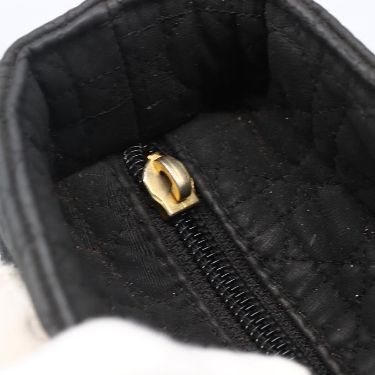 Christian Dior Canage Hand Bag Nylon Black Gold Auth 149311